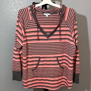 🔥Indigo🔥 Lightweight Long Sleeve V-Neck Pullover Sweatshirt Hoodie 3X